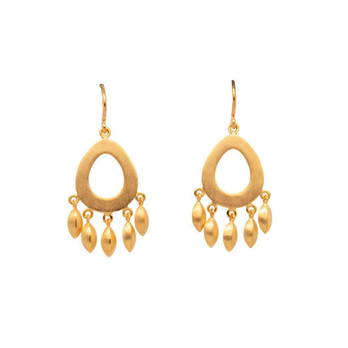 Bliss Wire Hanging 24K Gold Vermeil Earrings-Joyla-Renee Taylor Gallery