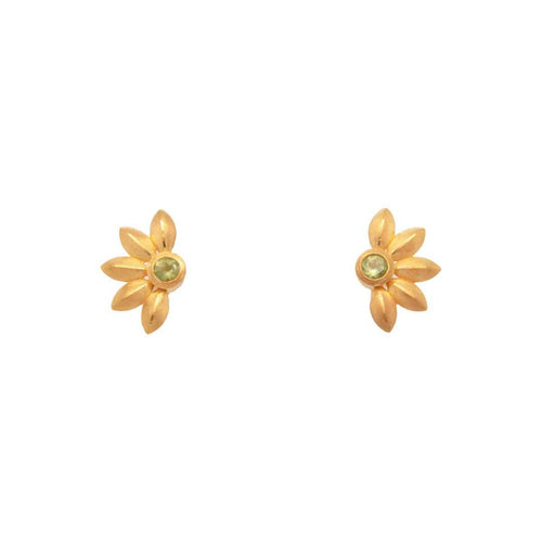 Peridot Bliss Flower 24K Gold Vermeil Earrings - BFE1PE-Joyla-Renee Taylor Gallery