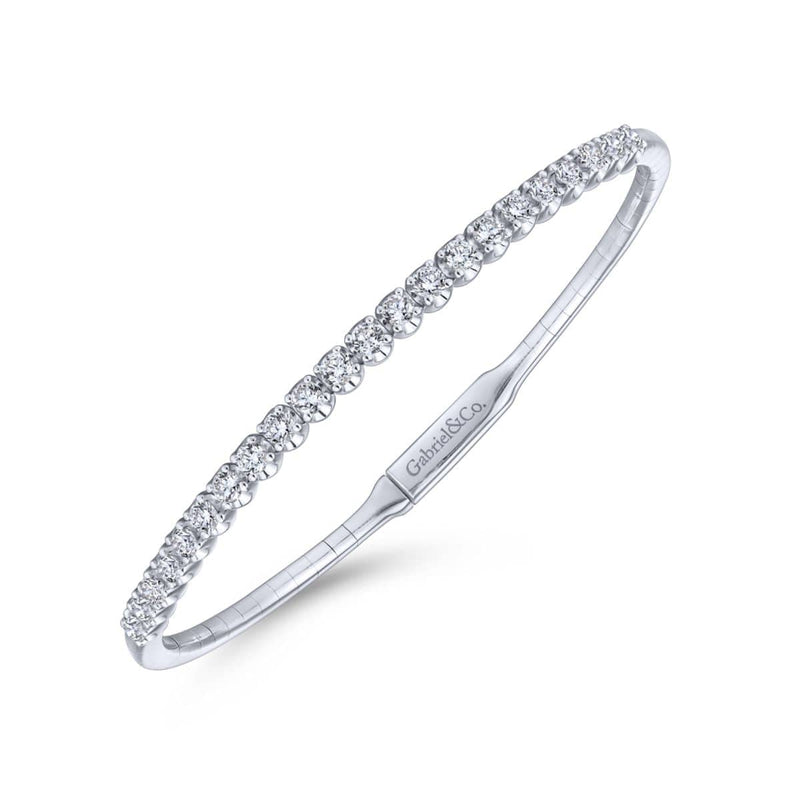 14K White Gold Diamond Bangle - BG3975-62W45JJ-Gabriel & Co.-Renee Taylor Gallery