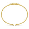 14K Yellow Gold Bujukan Cuff Bracelet with Three Quatrefoil Diamond Stations - BG4115-62Y45JJ-Gabriel & Co.-Renee Taylor Gallery