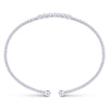 14K White Gold Bujukan Cuff Bracelet with Cluster Diamond Stations - BG4116-62W45JJ-Gabriel & Co.-Renee Taylor Gallery