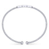 14K White Gold Bujukan Cuff Bracelet with Cluster Diamond Hexagon Stations - BG4117-62W45JJ-Gabriel & Co.-Renee Taylor Gallery