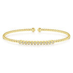 14K Yellow Gold Bujukan Cuff Bracelet with Diamond Stations - BG4118-62Y45JJ-Gabriel & Co.-Renee Taylor Gallery