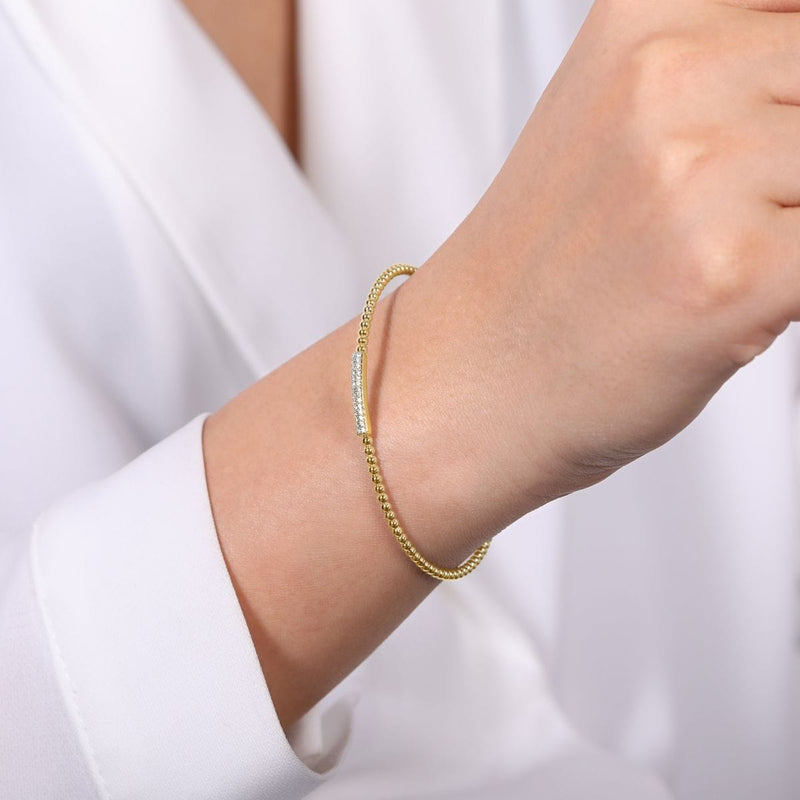 14K Yellow Gold Bujukan Cuff Bracelet with Diamonds - BG4119-62Y45JJ-Gabriel & Co.-Renee Taylor Gallery
