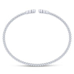 14K White Gold Bujukan Split Cuff Bracelet with Diamonds - BG4120-62W45JJ-Gabriel & Co.-Renee Taylor Gallery