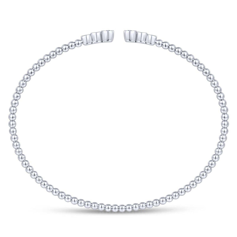 14K White Gold Bujukan Split Cuff Bracelet with Diamonds - BG4120-62W45JJ-Gabriel & Co.-Renee Taylor Gallery