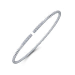 14K White Gold Bujukan Cuff Bracelet with Diamond Pavé Bars - BG4218-62W45JJ-Gabriel & Co.-Renee Taylor Gallery