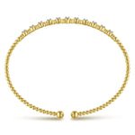 14K Yellow Gold Bujukan Cuff Bracelet with Diamond Stations - BG4228-62Y45JJ-Gabriel & Co.-Renee Taylor Gallery