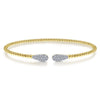 14K Yellow Gold Bujukan Cuff Bracelet with Diamond Pavé Teardrops - BG4230-62Y45JJ-Gabriel & Co.-Renee Taylor Gallery