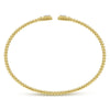 14K Yellow Gold Bujukan Split Cuff Bracelet with Diamond Pavé Hexagon Caps - BG4261-62Y45JJ-Gabriel & Co.-Renee Taylor Gallery