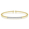 14K Yellow Gold Bujukan Split Cuff Bracelet with Diamond Pavé Bar - BG4262-62Y45JJ-Gabriel & Co.-Renee Taylor Gallery