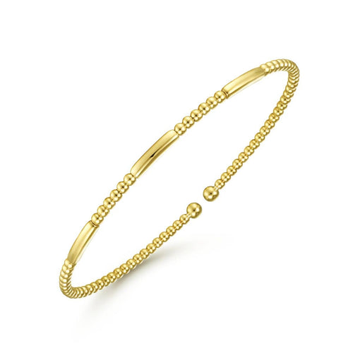 14K Yellow Gold Bujukan Open Bangle - BG4419-62Y4JJJ-Gabriel & Co.-Renee Taylor Gallery