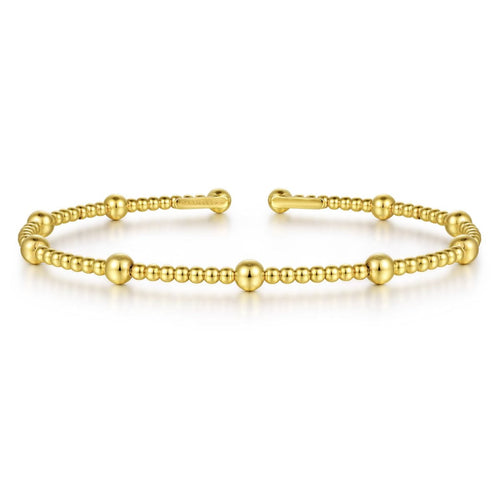 14K Yellow Gold Bujukan Open Bangle - BG4603-62Y4JJJ-Gabriel & Co.-Renee Taylor Gallery