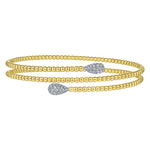 14K Yellow Gold Bujukan Wrap Bracelet with White Gold Diamond End Caps - BG4621-Gabriel & Co.-Renee Taylor Gallery