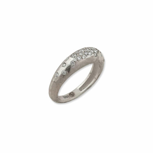Boogie Line White Silver Diamond Ring by Lika Behar