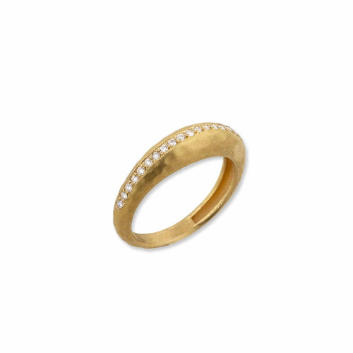 Boogie Line All Gold Ring, Diamond Line by Lika Behar