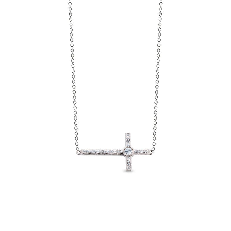 Sideways Cross Necklace - BL2108N18-Kelly Waters-Renee Taylor Gallery