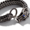 Legends Naga Hammered Dark Silver & Blue Sapphire Reticulated Dragon Bracelet - BMS60295BSP-John Hardy-Renee Taylor Gallery