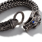 Legends Naga Hammered Dark Silver & Blue Sapphire Reticulated Dragon Bracelet - BMS60295BSP-John Hardy-Renee Taylor Gallery
