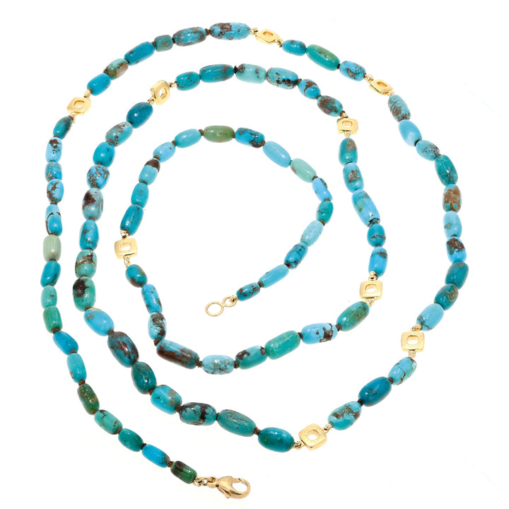 18K "Flora" Persian Turquoise Necklace - BN-286-Alex Sepkus-Renee Taylor Gallery
