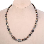 18K "Flora" Roman Glass & Roman Pumpkin Seed Beads Necklace - BN-287