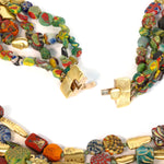 18K "The Big Sleep" Ancient Roman/Persian Mosaic Beads Necklace - BN-F124
