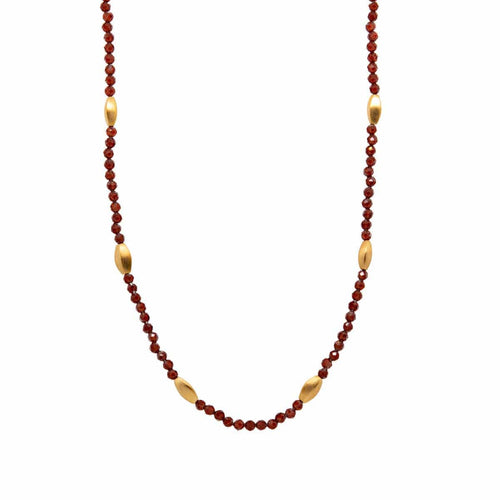Bliss Garnet 24K Gold Vermeil Necklace - BN1GAR-Joyla-Renee Taylor Gallery
