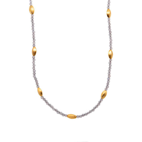 Opal Bliss 2MM Gemstone In 24K Gold Vermeil Necklace - BN1OP-Joyla-Renee Taylor Gallery