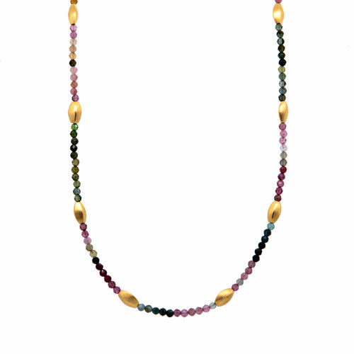 Bliss Multi Tourmaline 24K Gold Vermeil Necklace-Joyla-Renee Taylor Gallery