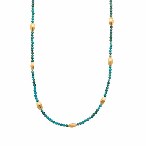 Bliss Shaded Turquoise 24K Gold Vermeil Necklace-Joyla-Renee Taylor Gallery