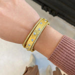 Signature The Classic Pavé Hinge Bangle in 14K Gold and Black Gold on Sterling Silver - YRZB080047B-HG-1-Freida Rothman-Renee Taylor Gallery