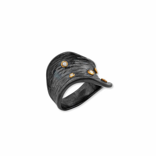 Bark Ring with Diamonds by Lika Behar