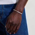 Heishi Silver Bracelet with 4mm Silver Beads, and White Enamel - BU900698WHXUM-John Hardy-Renee Taylor Gallery