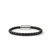 Men's Silver Bracelet on 6mm Black Leather Cord - BU98688BL-John Hardy-Renee Taylor Gallery