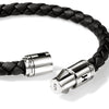 Men's Silver Bracelet on 6mm Black Leather Cord - BU98688BL-John Hardy-Renee Taylor Gallery