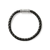 Men's Silver Bracelet on 6mm Black Leather Cord - BU98688BL-John Hardy-Renee Taylor Gallery