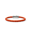 Men's Silver Bracelet on 6mm Orange Leather Cord with Orange Enamel - BU98688OR-John Hardy-Renee Taylor Gallery