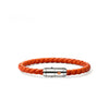 Men's Silver Bracelet on 6mm Orange Leather Cord with Orange Enamel - BU98688OR-John Hardy-Renee Taylor Gallery