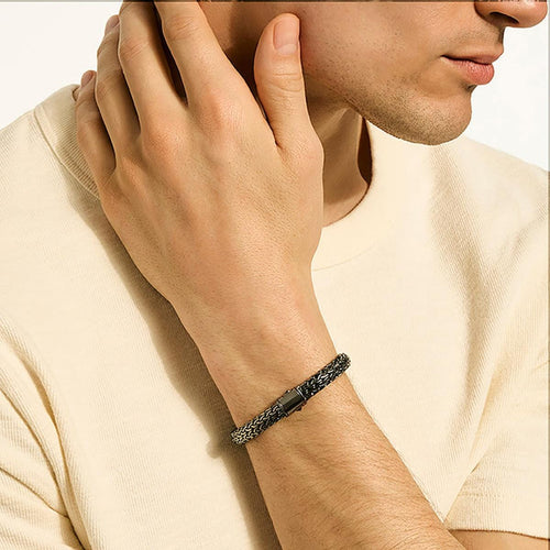 7.5mm Icon Dark Silver Bracelet - BU990400BRD-John Hardy-Renee Taylor Gallery
