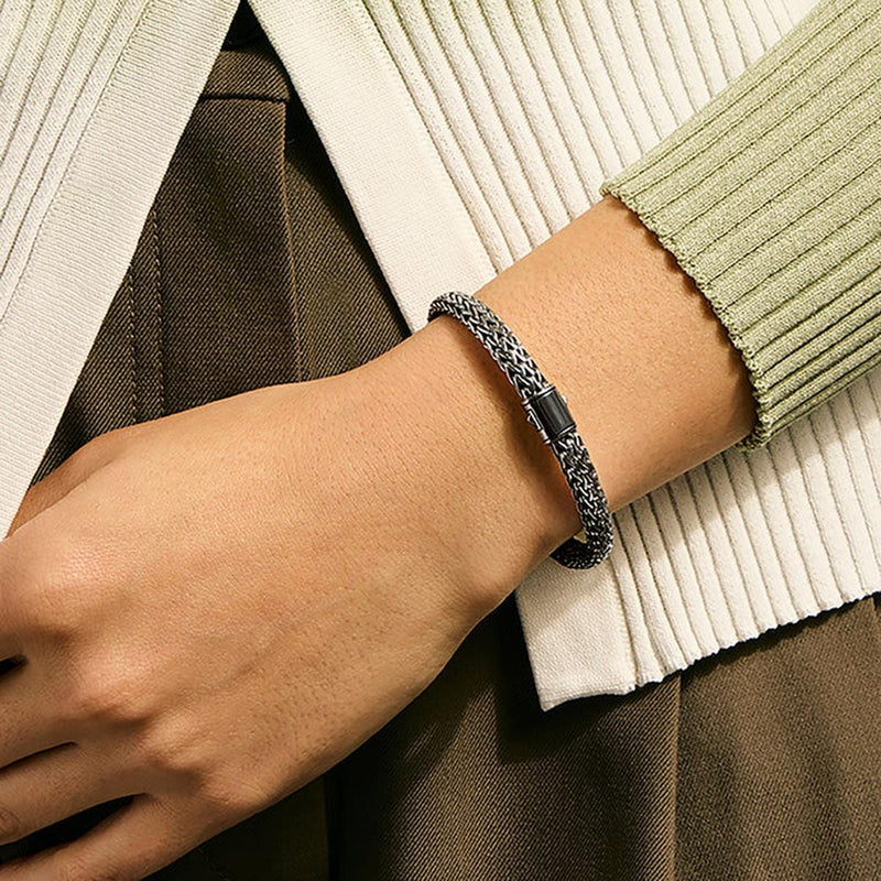 6.5mm Icon Dark Silver Bracelet - BU990904BRD-John Hardy-Renee Taylor Gallery