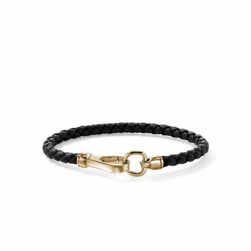 Leather Bracelet, Gold, 5MM - BUGG901250BL-John Hardy-Renee Taylor Gallery