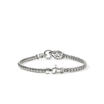 Naga Silver Diamond Pavé with Sapphires Slim Chain Bracelet - BUP603752BSPDIX-John Hardy-Renee Taylor Gallery
