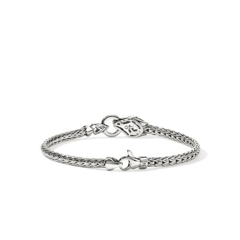 Naga Silver Diamond Pavé with Sapphires Slim Chain Bracelet - BUP603752BSPDIX-John Hardy-Renee Taylor Gallery