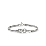 Naga Silver Diamond Pavé with Sapphires Slim Chain Bracelet - BUP603752BSPDIX-John Hardy-Renee Taylor Gallery