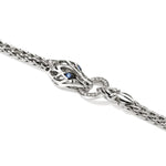 Naga Silver Diamond Pavé with Sapphires Slim Chain Bracelet - BUP603752BSPDIX-John Hardy-Renee Taylor Gallery