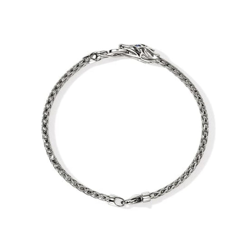 Naga Silver Diamond Pavé with Sapphires Slim Chain Bracelet - BUP603752BSPDIX-John Hardy-Renee Taylor Gallery