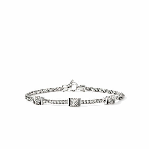Icon Stud Bracelet, Sterling Silver, Diamonds, 2.5MM - BUP989972DI-John Hardy-Renee Taylor Gallery