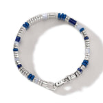 Colorblock Silver, Lapis Lazuli, Blue Lace Agate and Blue Enamel Bracelet - BUS9010521BULPZBLA-John Hardy-Renee Taylor Gallery
