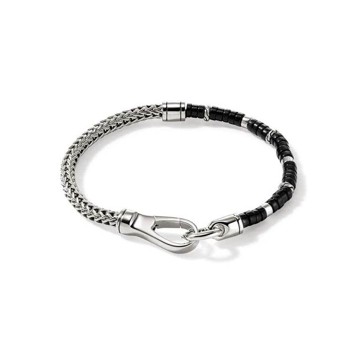 Heishi Black Onyx Chain Bracelet, Silver - BUS9012521BON-John Hardy-Renee Taylor Gallery