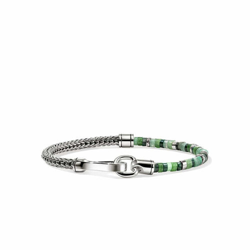 Heishi Chain Bracelet, Sterling Silver, Hardstones, Emeralds - BUS9012521MHQZATR-John Hardy-Renee Taylor Gallery